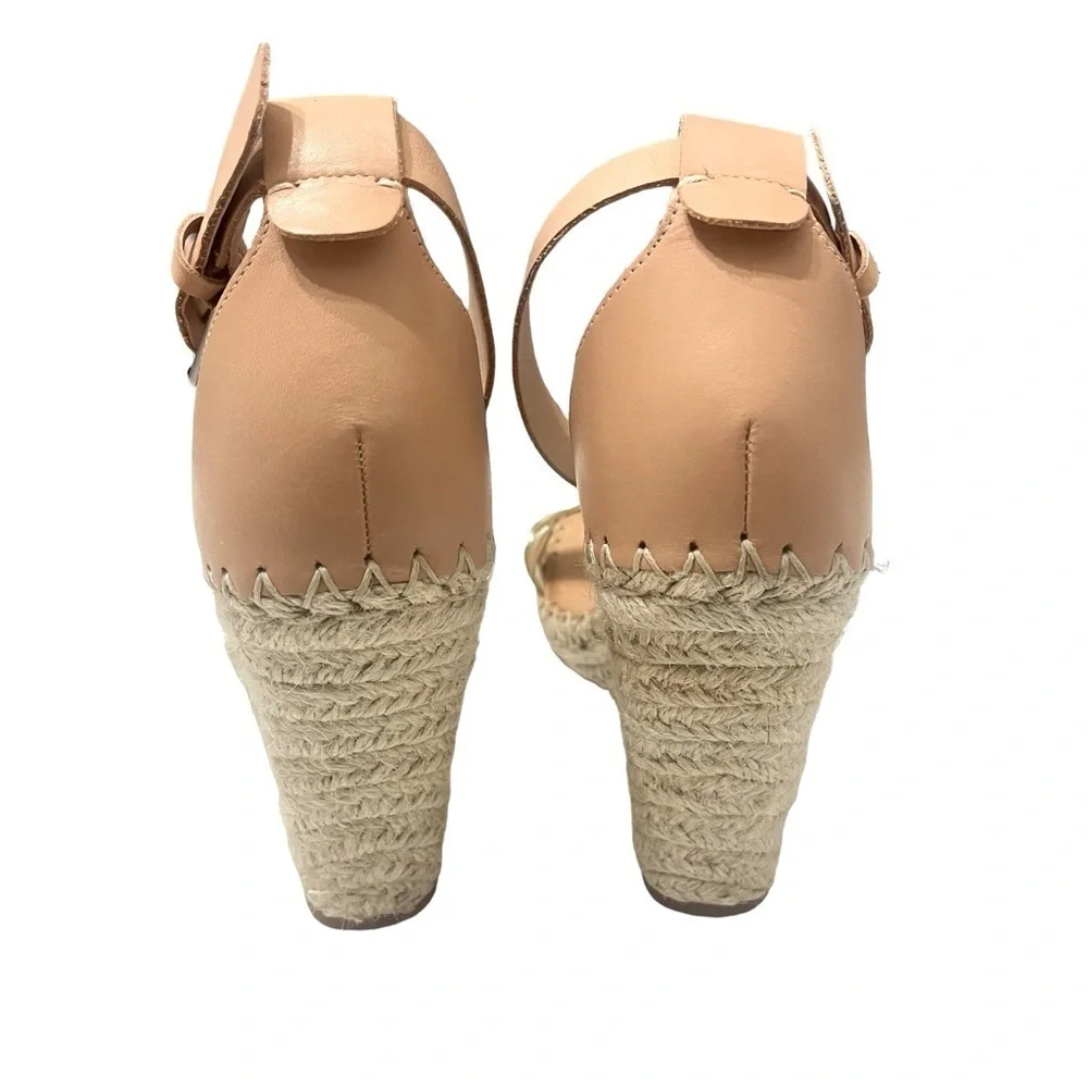 New Dolce Vita Nilton Wedges Size 9 Espadrilles Gold Leather Braided Ankle Strap